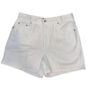 Vintage Halston Jeanswear Mom Shorts Womens 14 Western High Rise White Pockets